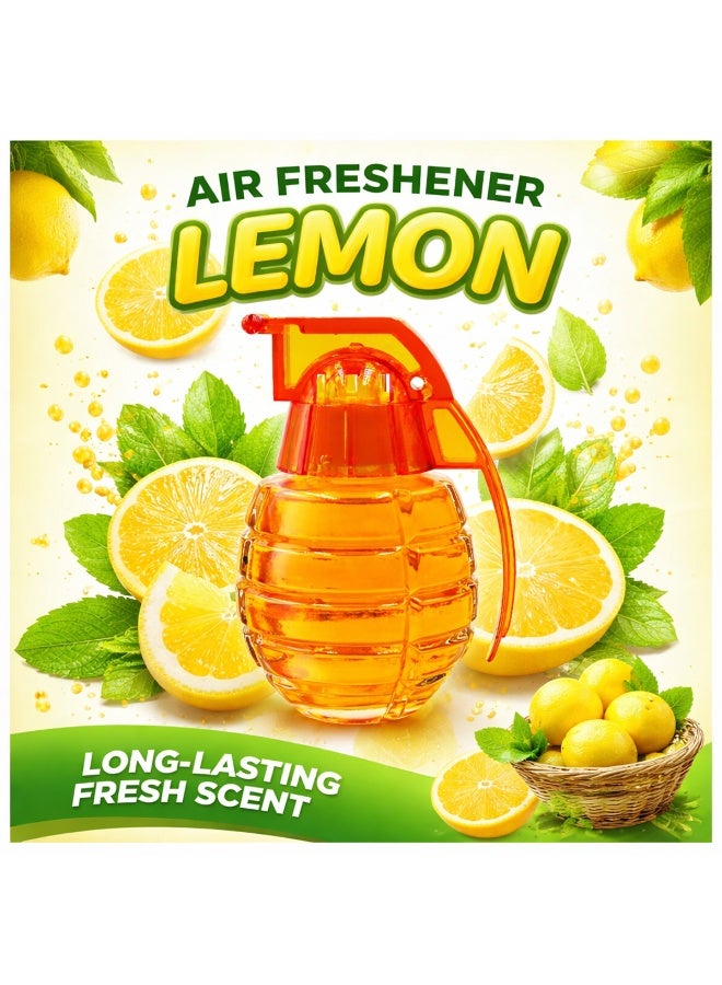 NG New Galaxy 794-519 AuraPure Lemon Air Freshener - Long-Lasting Fresh Scent Fragrance for Car Dashboard, Office, Home, Bedroom & Bathroom. 100% Leakproof Grenade Design Perfume - All-Weather Performance Odor Neutralizer & Travel-Ready Social Centerpiece - Image 5